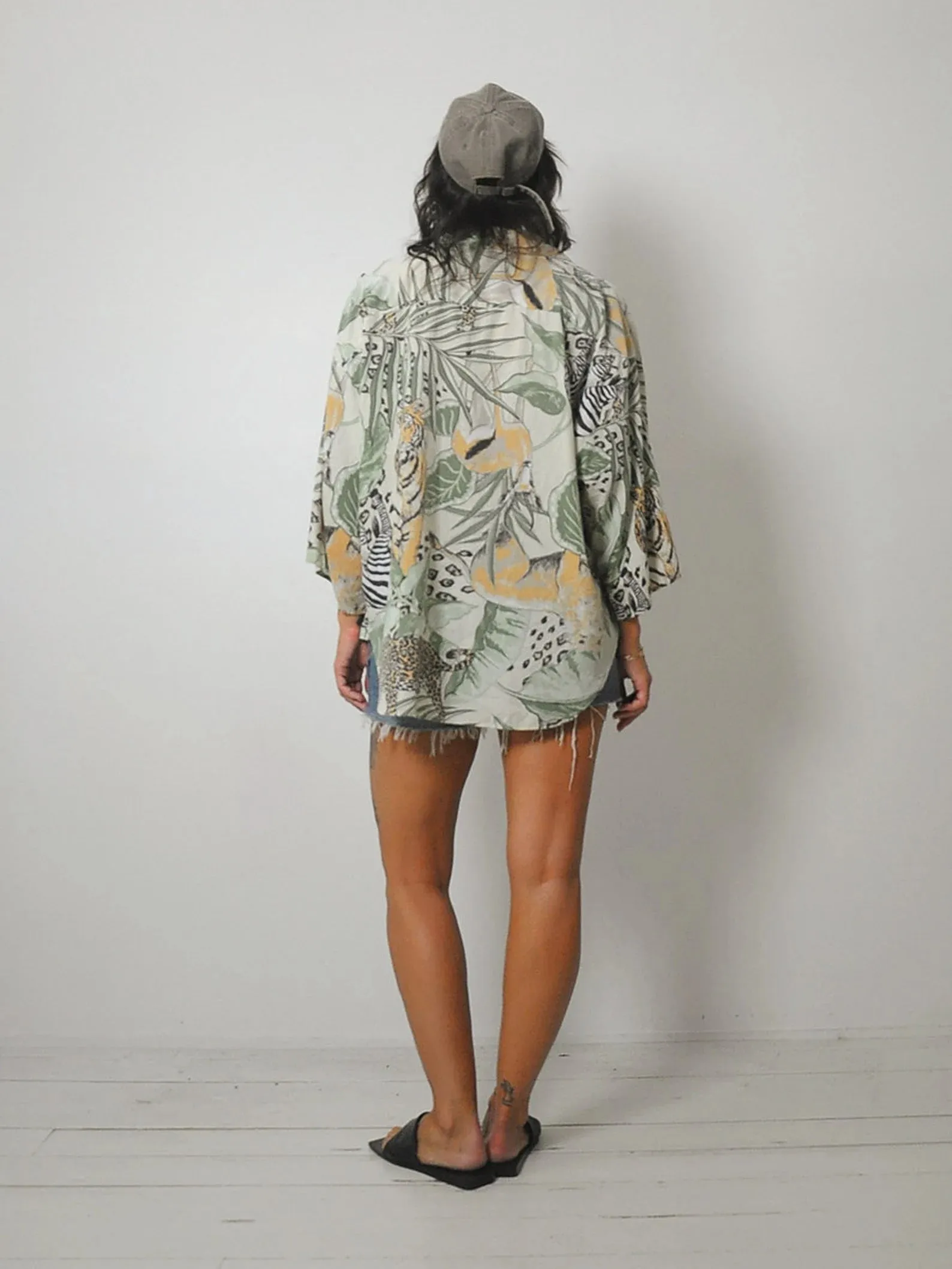 1980's Jungle Animal Print Blouse