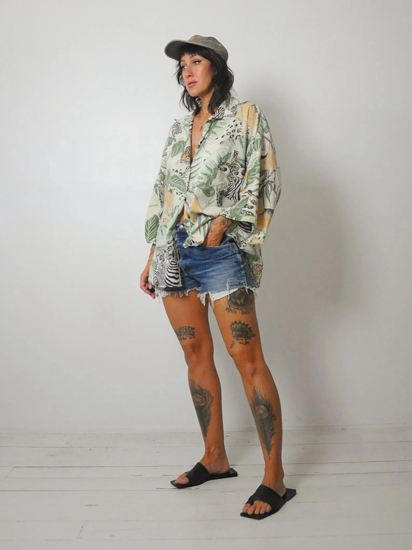 1980's Jungle Animal Print Blouse