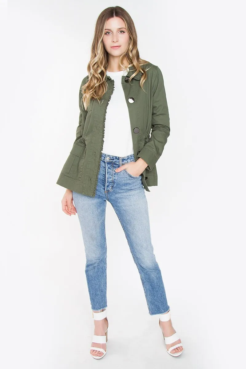 Barb Ruffle Military Jacket