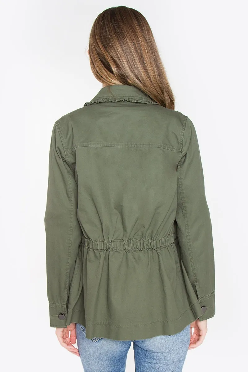 Barb Ruffle Military Jacket