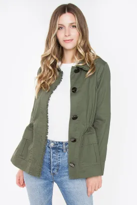 Barb Ruffle Military Jacket