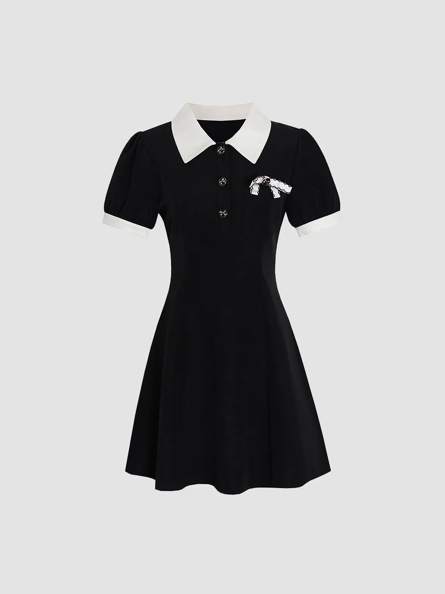Black Butterfly Polo Dress