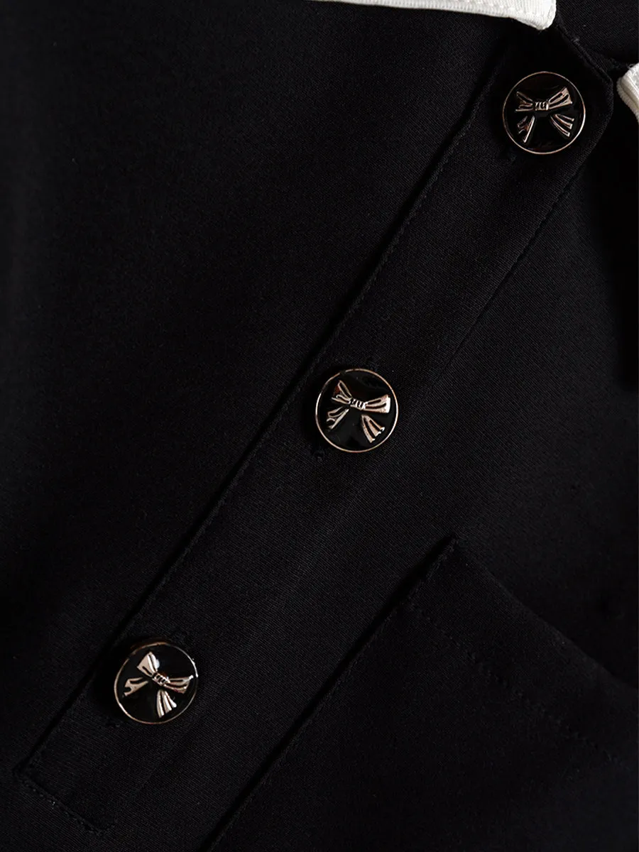 Black Butterfly Polo Dress