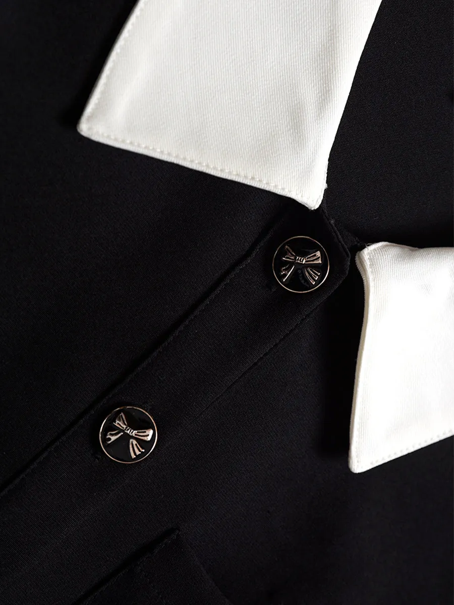 Black Butterfly Polo Dress