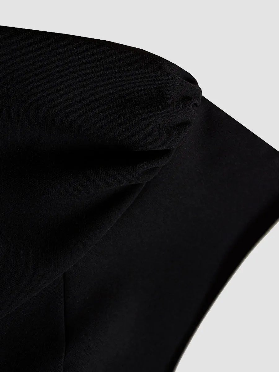 Black Butterfly Polo Dress