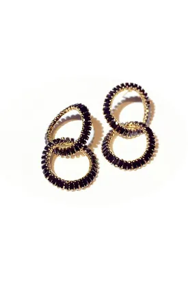 Curveins Zirconia Double Circle Hoop Earrings