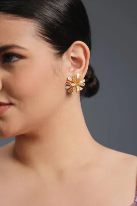 CurveinsTimeless Crinkled Petal Flower Earrings