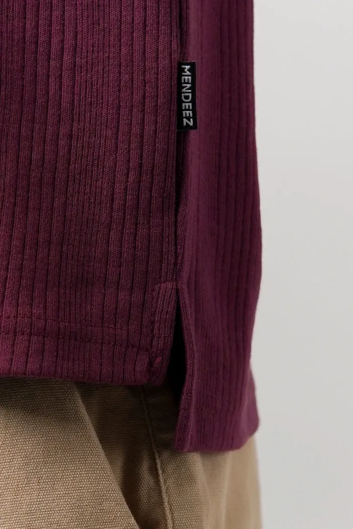 Drop Needle Polo Shirt - Burgundy
