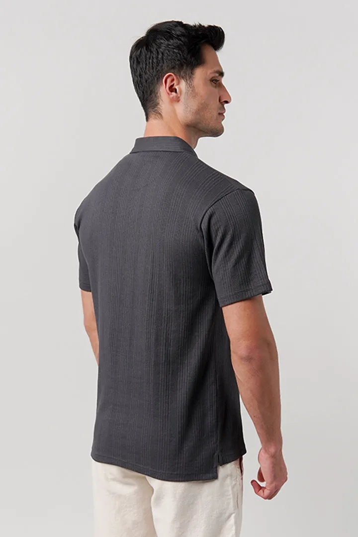 Drop Needle Polo Shirt - Dark Grey