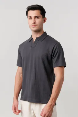 Drop Needle Polo Shirt - Dark Grey