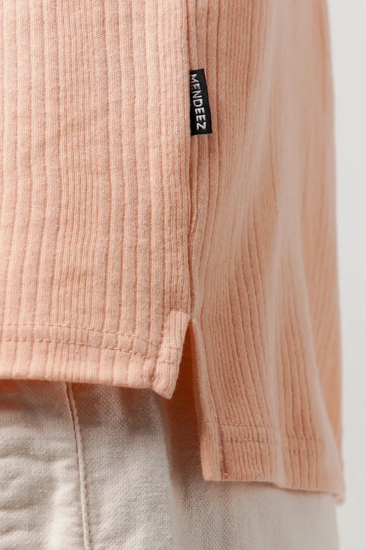Drop Needle Polo Shirt - Peach