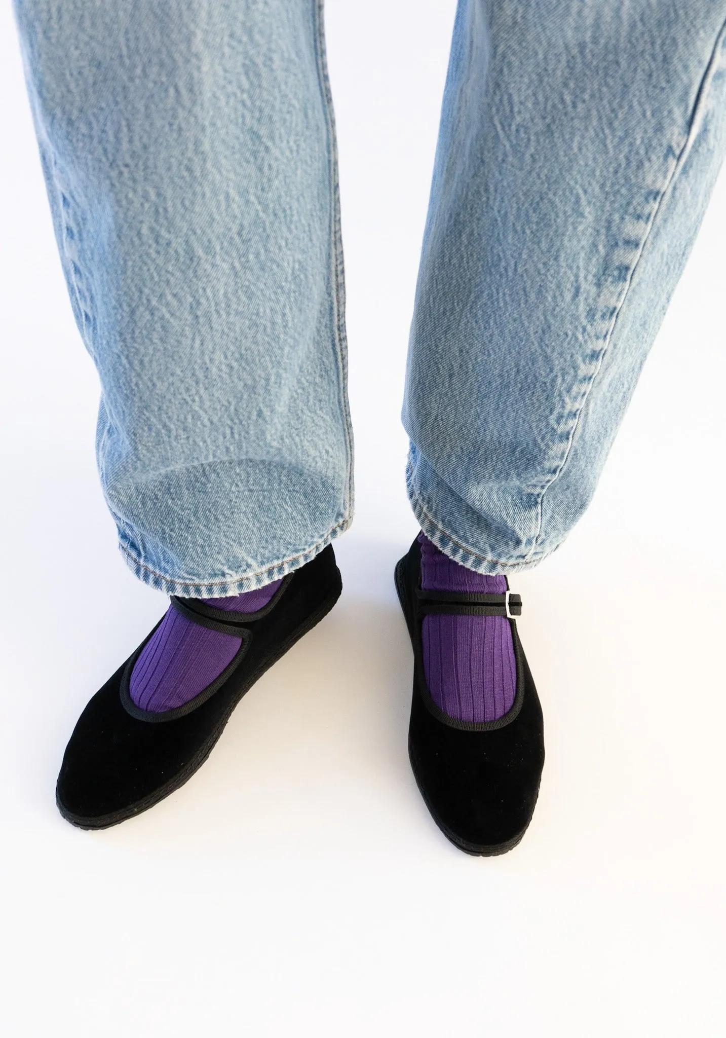 Her Socks in Eggplant