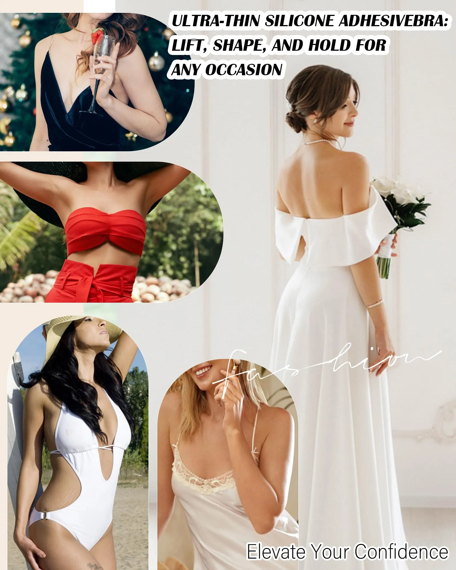 HORISUN Sticky Bra Silicone Strapless Backless Bras