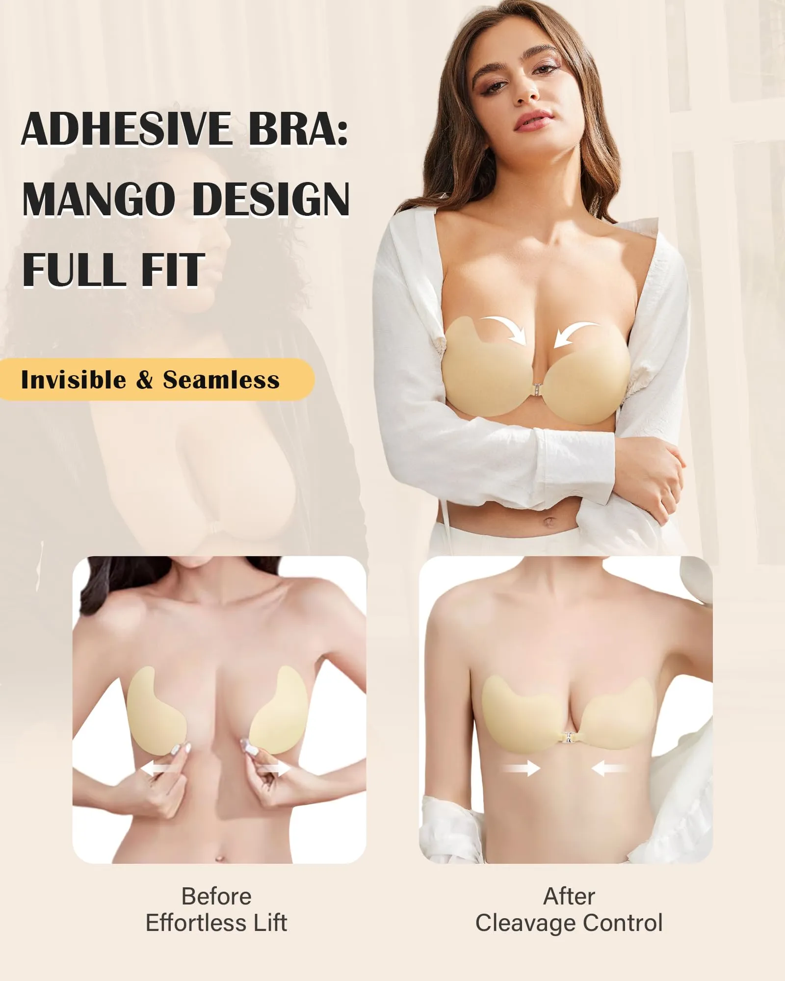 HORISUN Sticky Bra Silicone Strapless Backless Bras