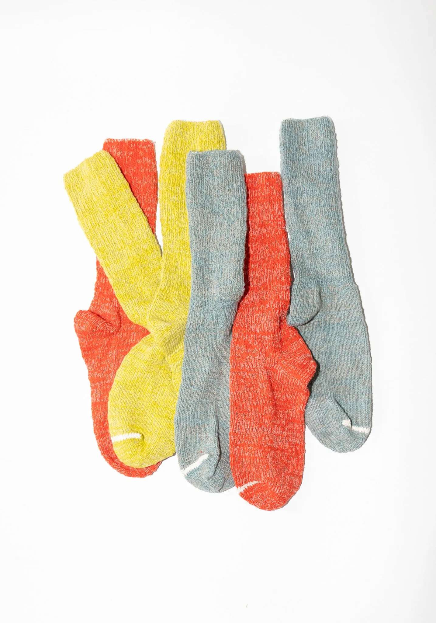 Japanese Garabou Slipper Socks in Yellow Green