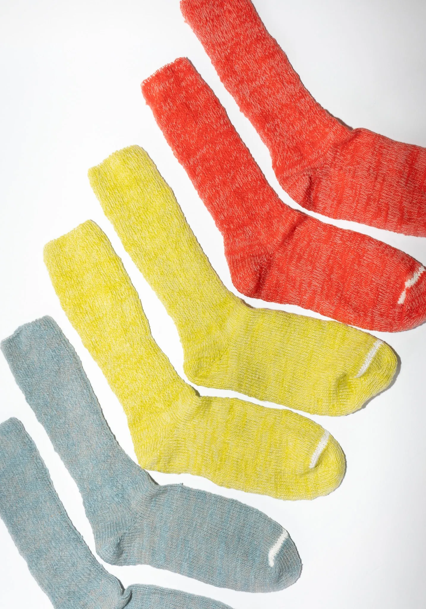Japanese Garabou Slipper Socks in Yellow Green