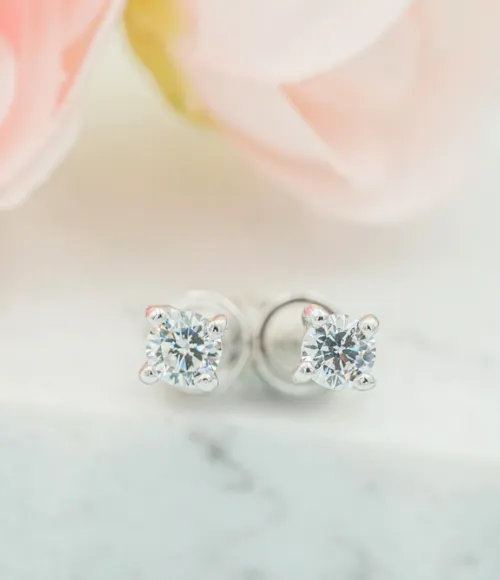 Sterling Silver CZ Stud Earrings for Baby & Kids