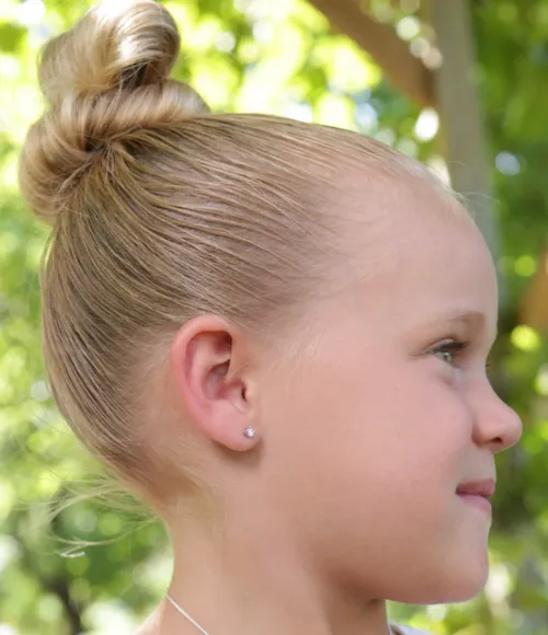Sterling Silver CZ Stud Earrings for Baby & Kids