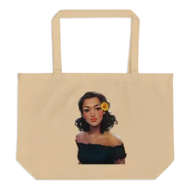 Sunflower by Ginnijoie - Large organic tote bag