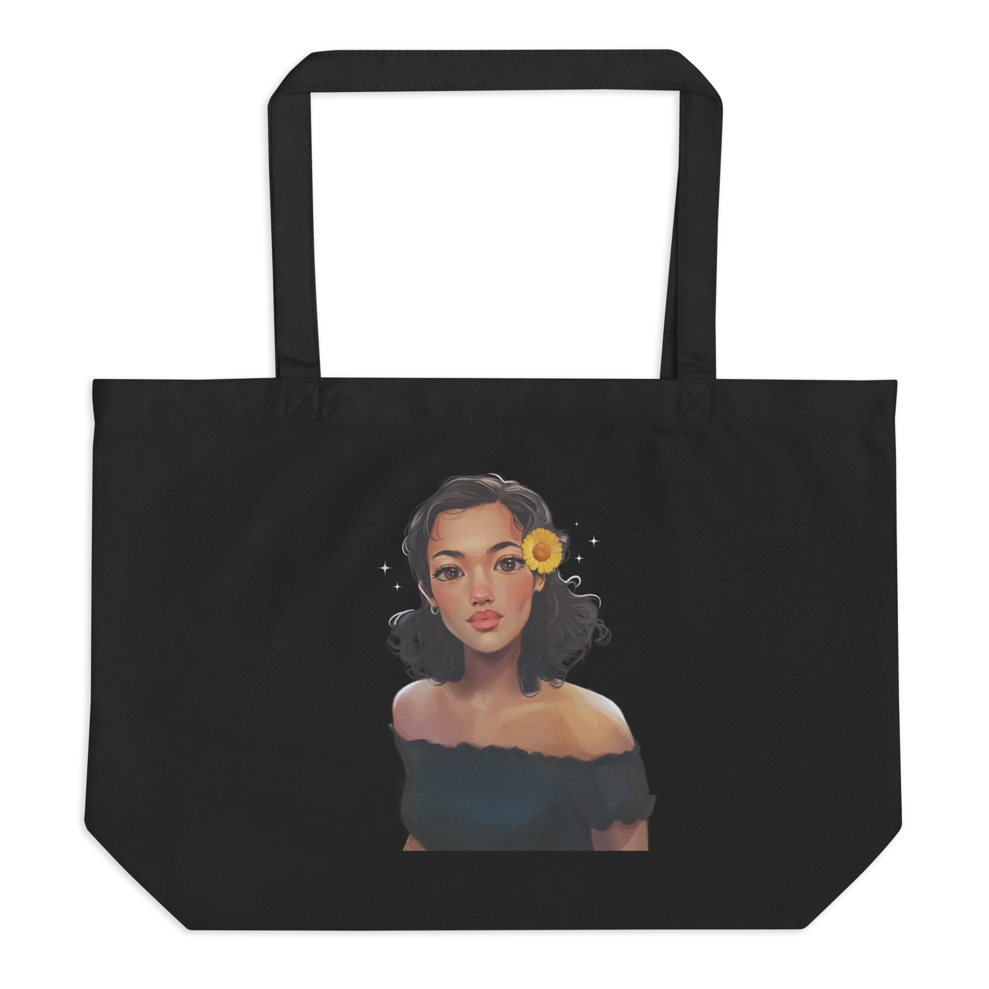 Sunflower by Ginnijoie - Large organic tote bag