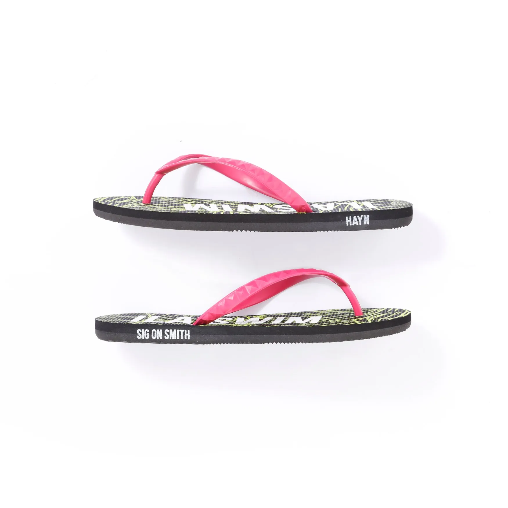 Women's Sig on Smith x HAYN x ILA Swim Slippers - Neon Pink/Black/Neon Green/White