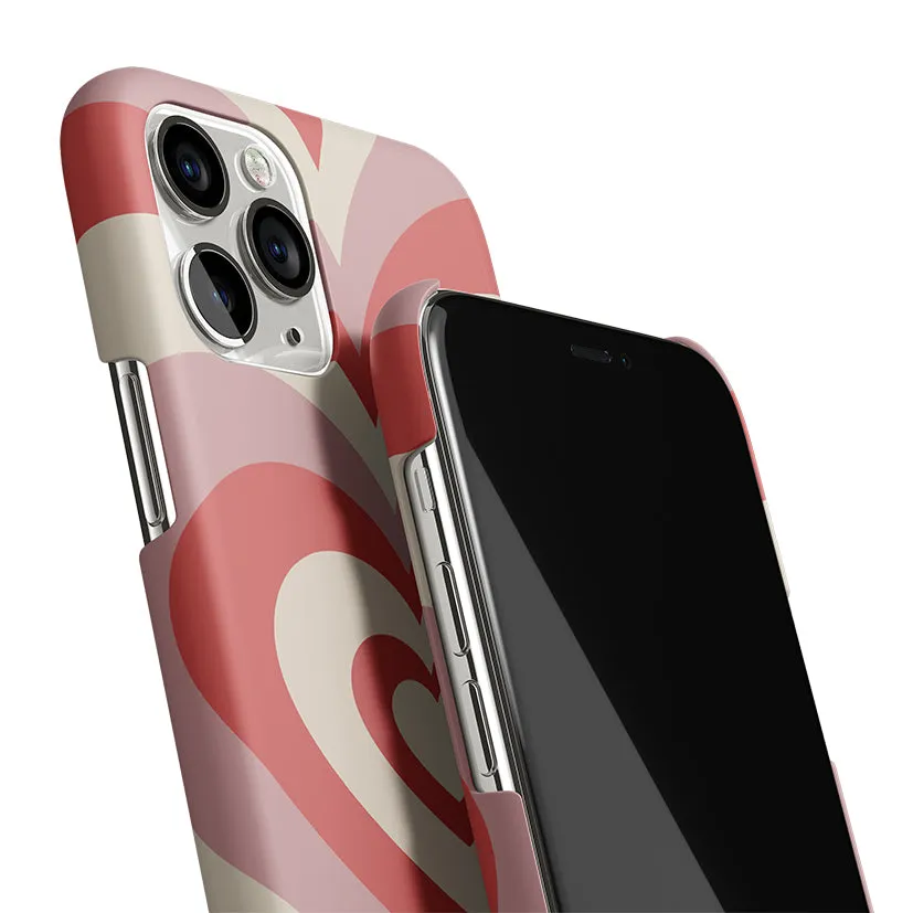 Y2K Coral Pink Hearts Phone Cover | Matte Case